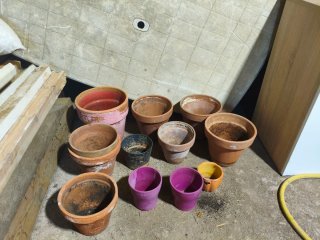 Maceteros de barro terracota tiestos