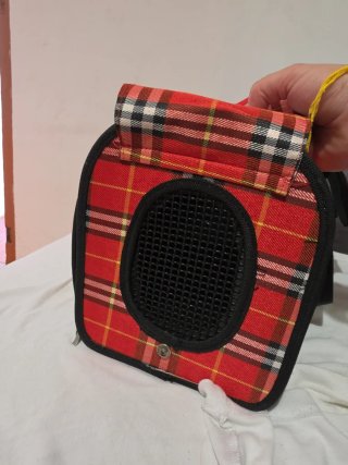Transportín para mascotas a cuadros