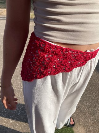 Bandana crochet roja