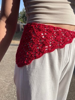 Bandana crochet roja