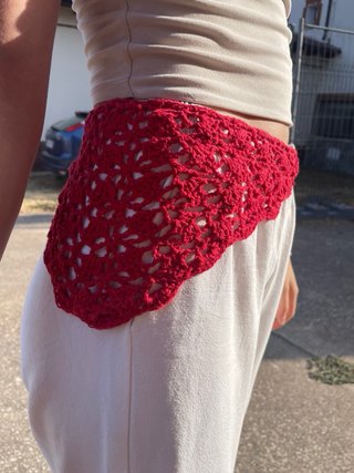 Bandana crochet roja