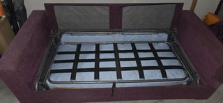 Sofá Cama Italiano Morado y Negro con Colchón