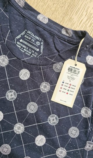 Camiseta Jack&Jones Estampada Azul y Blanca