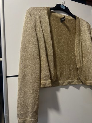 Chaqueta dorada brillante talla L