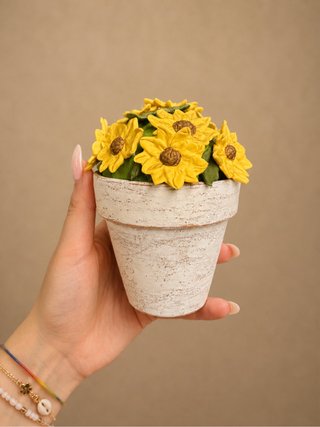 Vaso decorativo con girasoles
