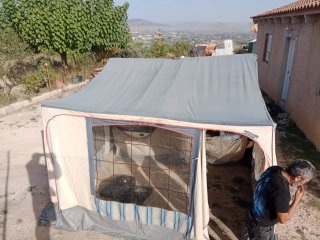 Remolque carro tienda de camping blanco