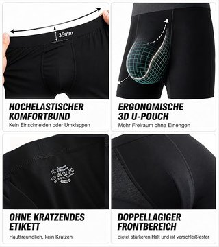 FINETOO Calzoncillos Bóxer Hombre Algodón Pack 6