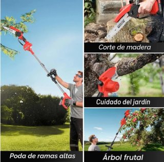 Motosierra Recargable Telescópica (2 Baterías)