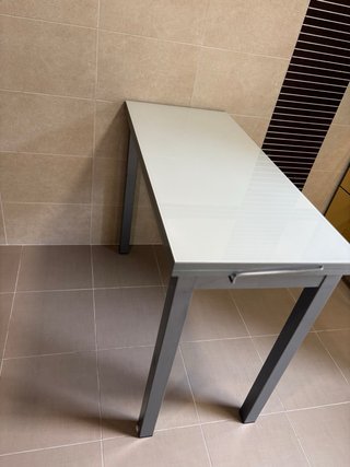 Mesa de cocina cristal templado ampliable