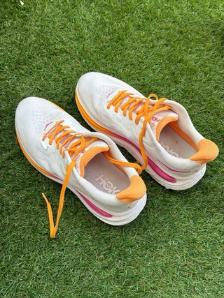 Deportivas Hoka Clifton 10 Mujer Blancas/Naranja