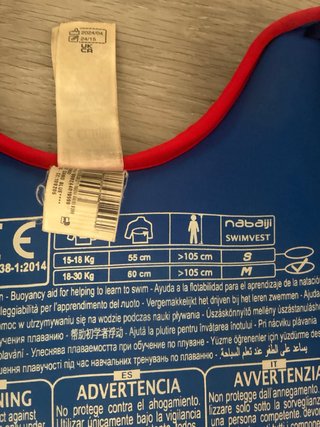 Chaleco de baño Nabaiji azul y rojo