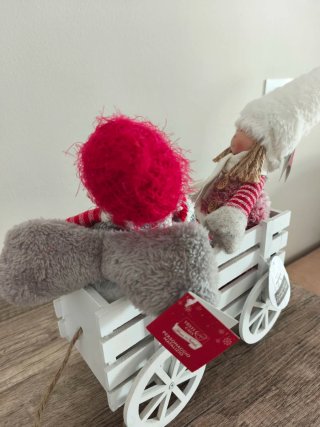 Muñecas Navidad en Carro Blanco