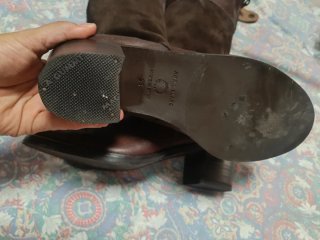 Botas altas de cuero y ante
