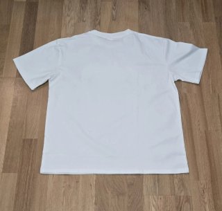 Camiseta blanca con estampado ovalado Talla L