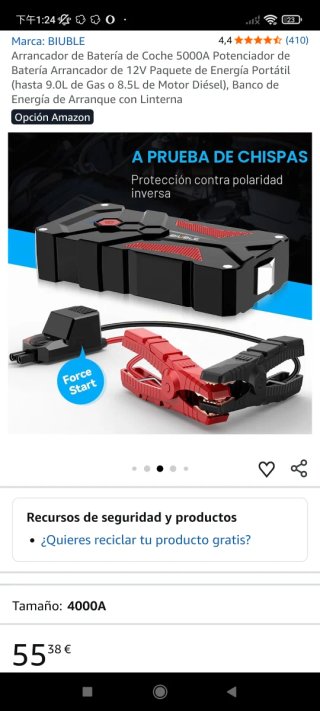 Arrancador Coche BIUBLE 5000A 12V Portátil