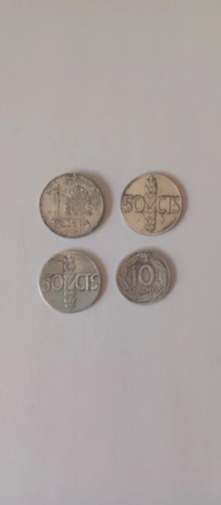 Lote monedas antiguas 1p, 50c, 10c