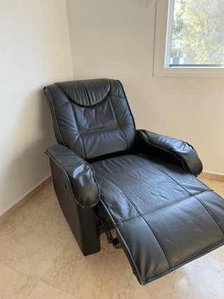 Sillón Relax Piel Negra Reclinable