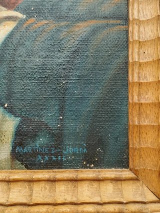 Cuadro Óleo Virgen Niño Firmado Martínez-Jordá