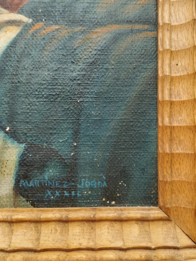 Cuadro Óleo Virgen Niño Firmado Martínez-Jordá
