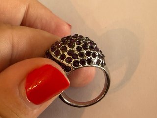 Anillo Plata con Circonitas Moradas