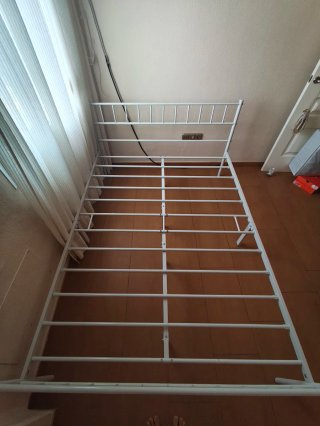 Estructura cama doble hierro blanca