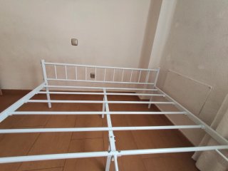 Estructura cama doble hierro blanca