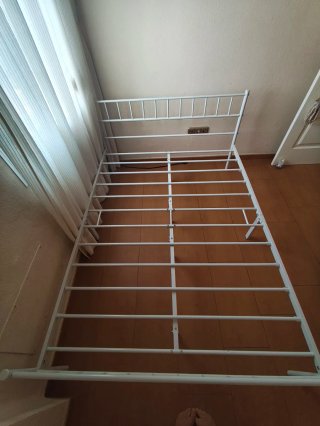 Estructura cama doble hierro blanca