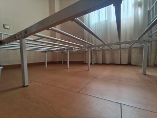 Estructura cama doble hierro blanca