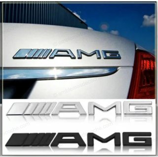 Emblema AMG trasero para Mercedes en Plata | Negro
