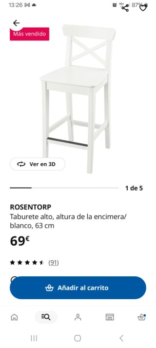 Banqueta alta IKEA con cojín