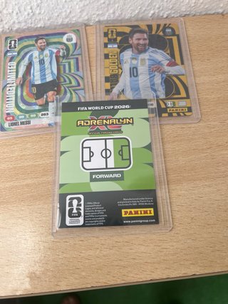 3 Cromos Panini Messi Mundial 2026 lee envio