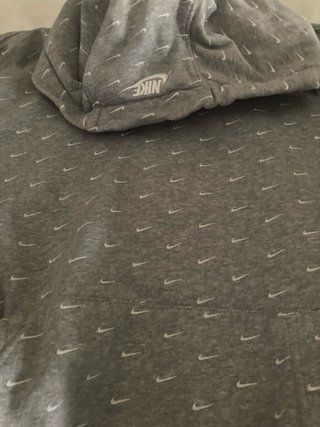 Sudadera Nike Gris con Logo Repetido