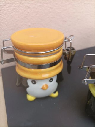 Set 4 Porta Spezie Ceramica Pinguino