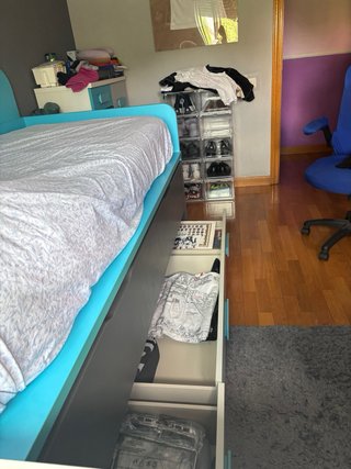 Estructura Cama compacta nido doble con 3 cajones
