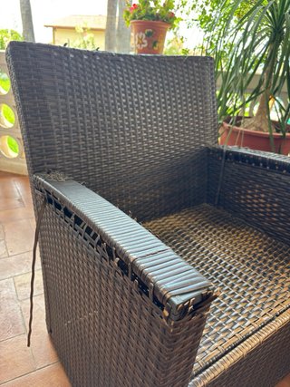 Conjunto Muebles Jardín Ratán Negro y Beige URGE