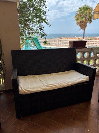 Conjunto Muebles Jardín Ratán Negro y Beige URGE
