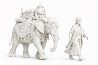 Elefante y guía belén