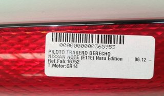 365953 16752 piloto trasero derecho nissan note