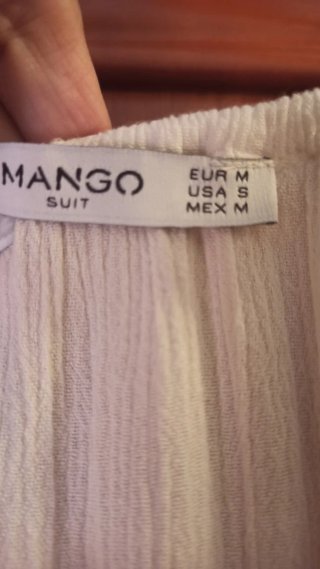 Blusa Mango manga larga abalorios M