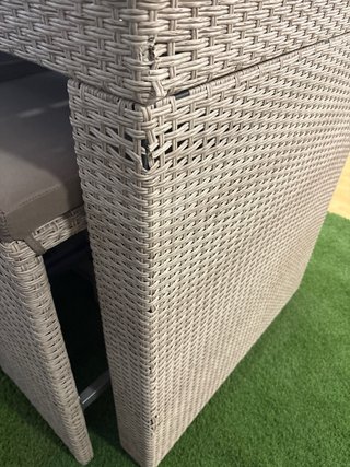 Mesa alta Ratan exterior ratán y cristal