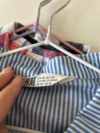 Lote 3 Camisas Cuadros y Rayas 9-10 140cm