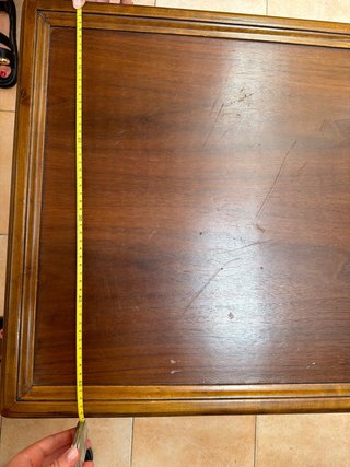 Mesa auxiliar madera antigua chocolate