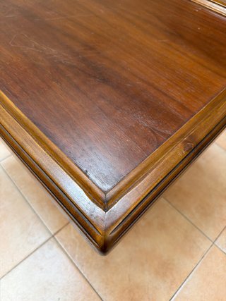 Mesa auxiliar madera antigua chocolate