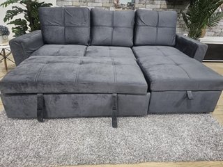 Sofá Cama Chaiselongue con Arcón Gris