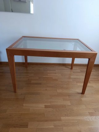 Mesa madera y cristal 120x87x75