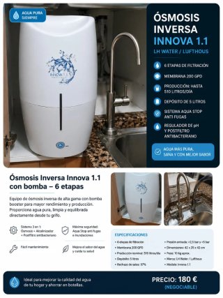 Depuradora Osmosis LH Water Innova 1.1