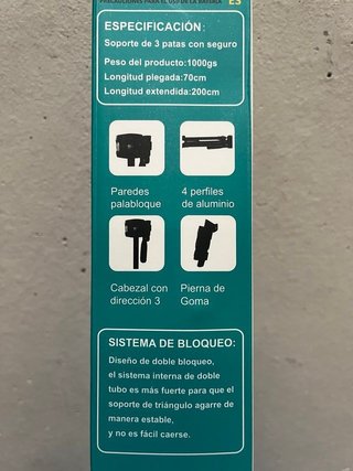 Trípode profesional 2,1 m para móviles y cámaras