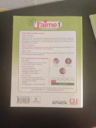 Libro de francés J'aime A1 ,Anaya.