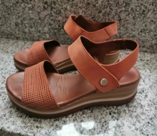 Sandalias Sergiotti Cuña Marrón Naranja