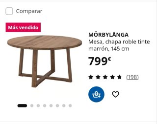 Mesa redonda madera Morbylanga Ikea